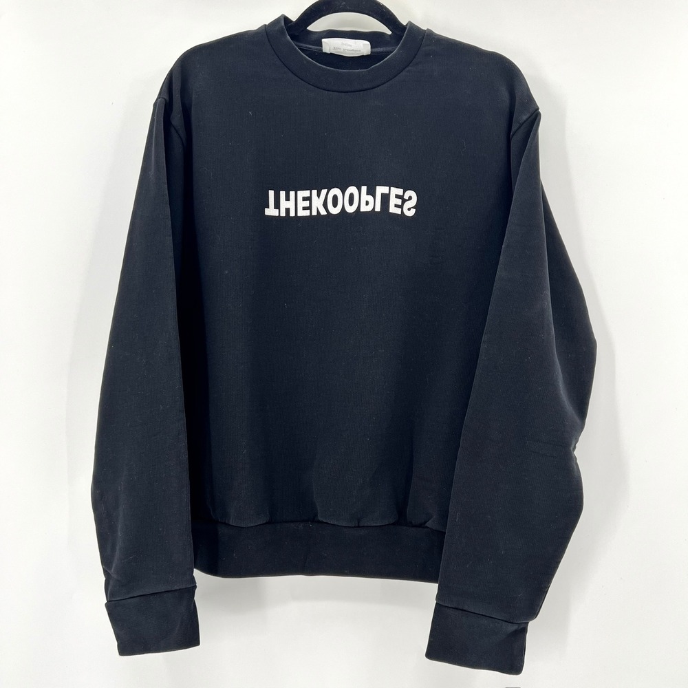 The Kooples Show Black Cotton Mirrored Logo Crewneck Sweatshirt HSWE1527 BLA01